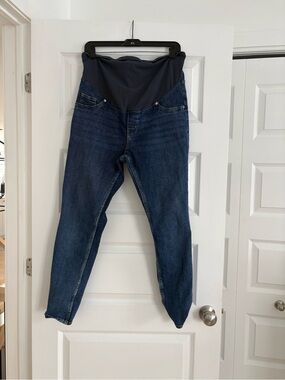 H&M Dark Blue Maternity Skinny Jeans with Stretch Panel